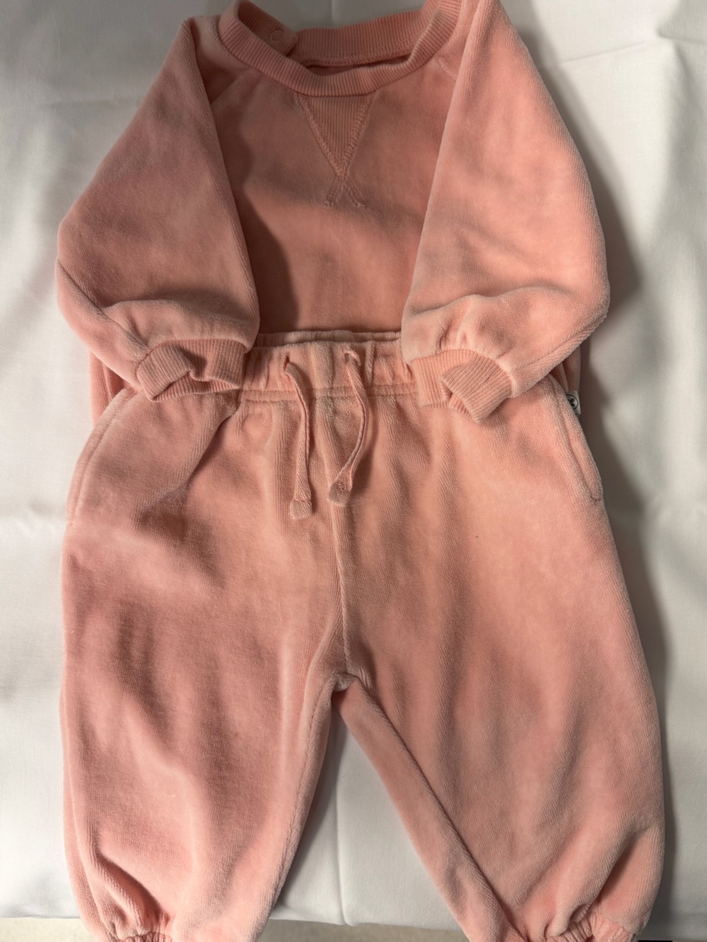The Honest Company Plush Joggers & Sweatshirt Set - Peach